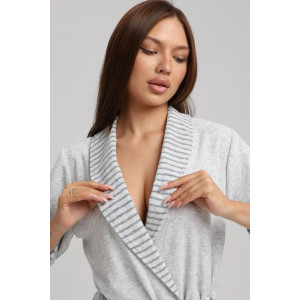 Халат женский 312 махра (р-ры: 46-58) серый-темно-серый Халат женский 312 махра (р-ры: 46-58) серый-темно-серый