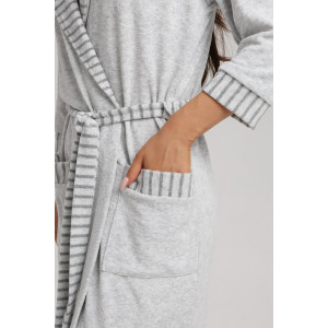 Халат женский 312 махра (р-ры: 46-58) серый-темно-серый Халат женский 312 махра (р-ры: 46-58) серый-темно-серый