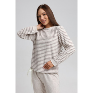 Костюм двойка женский 715 махра (р-ры: 46-58) бежевый-коричневый Костюм двойка женский 715 махра (р-ры: 46-58) бежевый-коричневый