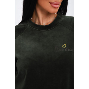 Костюм двойка женский 01065 велюр (р-ры: 44-58) хаки Костюм двойка женский 01065 велюр (р-ры: 44-58) хаки