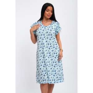 Сорочка женская 01064 кулирка (р-ры: 50-64) голубой