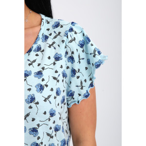 Сорочка женская 01064 кулирка (р-ры: 50-64) голубой