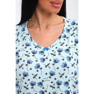 Сорочка женская 01064 кулирка (р-ры: 50-64) голубой