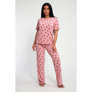 Пижама женская 01063 полиэстер (р-ры: 44-56) розовый