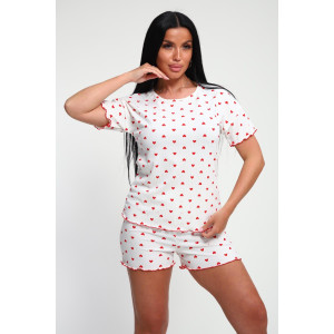 Пижама женская 01062 полиэстер (р-ры: 44-56) красный