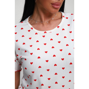 Пижама женская 01062 полиэстер (р-ры: 44-56) красный