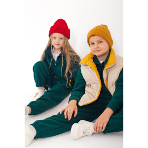 Костюм двойка детский "Сноу" КД-11 флис (р-ры: 116-152) изумруд