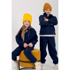 Костюм двойка детский "Сноу" КД-11 флис (р-ры: 116-152) чернило