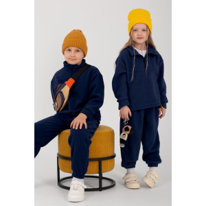 Костюм двойка детский "Сноу" КД-11 флис (р-ры: 116-152) чернило
