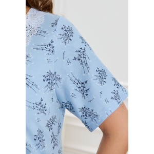Сорочка женская "Канна-1" кулирка (р-ры: 50-60) голубой