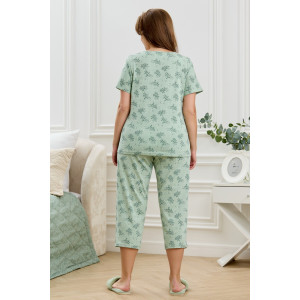 Пижама женская "Канна-2" кулирка (р-ры: 50-64) зеленый