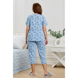 Пижама женская "Канна-2" кулирка (р-ры: 50-64) голубой