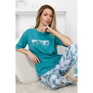 Костюм двойка женский "Улан-2" кулирка (р-ры: 44-54) петроль Костюм двойка женский "Улан-2" кулирка (р-ры: 44-54) петроль