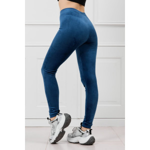 Леггинсы женские "Фемида" велюр стрейч (р-ры: 42-54) синий