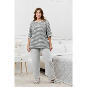 Костюм двойка женский "Краски" махра (р-ры: 48-58) серый Костюм двойка женский "Краски" махра (р-ры: 48-58) серый