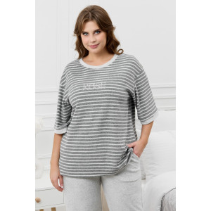 Костюм двойка женский "Краски" махра (р-ры: 48-58) серый Костюм двойка женский "Краски" махра (р-ры: 48-58) серый