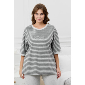 Костюм двойка женский "Краски" махра (р-ры: 48-58) серый Костюм двойка женский "Краски" махра (р-ры: 48-58) серый