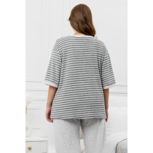 Костюм двойка женский "Краски" махра (р-ры: 48-58) серый Костюм двойка женский "Краски" махра (р-ры: 48-58) серый