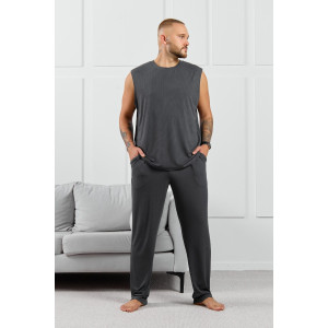 Майка мужская "Алессандро-2" фактурный трикотаж (р-ры: 48-58) графитовый