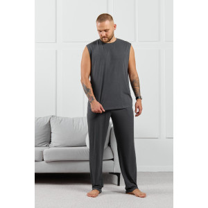 Майка мужская "Алессандро-2" фактурный трикотаж (р-ры: 48-58) графитовый