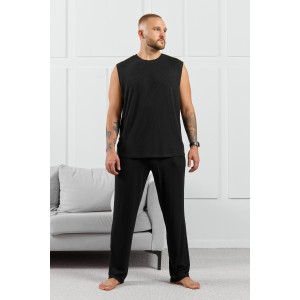 Майка мужская "Алессандро-2" фактурный трикотаж (р-ры: 48-58) черный