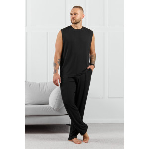 Майка мужская "Алессандро-2" фактурный трикотаж (р-ры: 48-58) черный