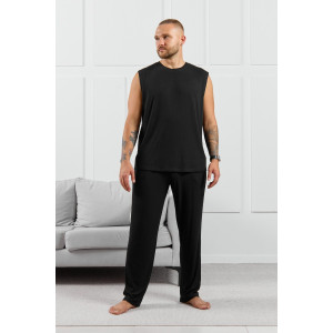 Майка мужская "Алессандро-2" фактурный трикотаж (р-ры: 48-58) черный