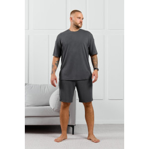 Футболка мужская "Алессандро-1" фактурный трикотаж (р-ры: 48-58) графитовый