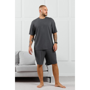 Футболка мужская "Алессандро-1" фактурный трикотаж (р-ры: 48-58) графитовый