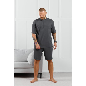 Футболка мужская "Алессандро-1" фактурный трикотаж (р-ры: 48-58) графитовый