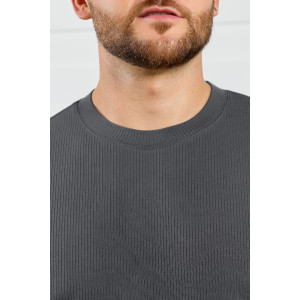 Футболка мужская "Алессандро-1" фактурный трикотаж (р-ры: 48-58) графитовый