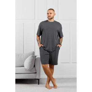 Футболка мужская "Алессандро-1" фактурный трикотаж (р-ры: 48-58) графитовый