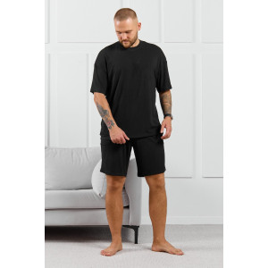 Футболка мужская "Алессандро-1" фактурный трикотаж (р-ры: 48-58) черный