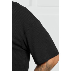Футболка мужская "Алессандро-1" фактурный трикотаж (р-ры: 48-58) черный