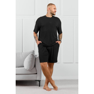 Футболка мужская "Алессандро-1" фактурный трикотаж (р-ры: 48-58) черный