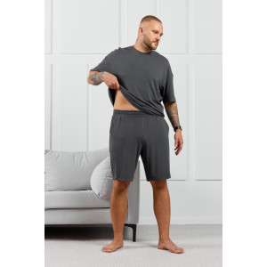 Шорты мужские "Алессандро-4" фактурный трикотаж (р-ры: 48-58) графитовый