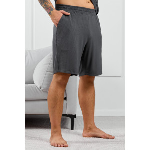 Шорты мужские "Алессандро-4" фактурный трикотаж (р-ры: 48-58) графитовый