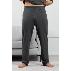 Брюки мужские "Алессандро-3" фактурный трикотаж (р-ры: 48-58) графитовый