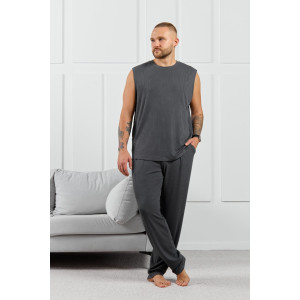 Брюки мужские "Алессандро-3" фактурный трикотаж (р-ры: 48-58) графитовый