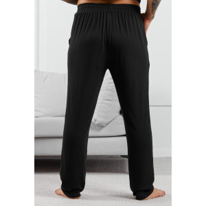 Брюки мужские "Алессандро-3" фактурный трикотаж (р-ры: 48-58) черный