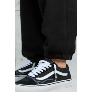 Брюки мужские "Тренд" футер 3-х нитка с начесом (р-ры: 48-58) черный