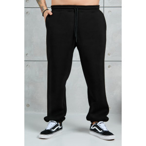 Брюки мужские "Тренд" футер 3-х нитка с начесом (р-ры: 48-58) черный