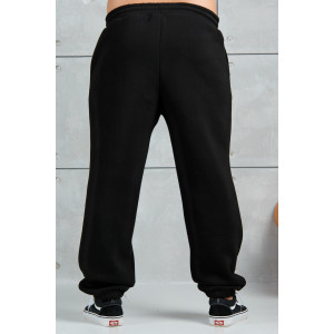 Брюки мужские "Тренд" футер 3-х нитка с начесом (р-ры: 48-58) черный