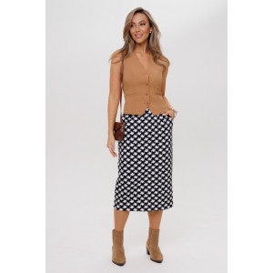 Юбка женская Ю27 футер с лайкрой (р-ры: 50-66) черно-белый Юбка женская Ю27 футер с лайкрой (р-ры: 50-66) черно-белый