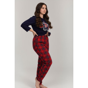 Костюм двойка женский К-242 "Ёлки" кулирка (р-ры: 46-56) красный