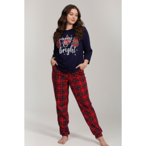 Костюм двойка женский К-242 "Ёлки" кулирка (р-ры: 46-56) красный