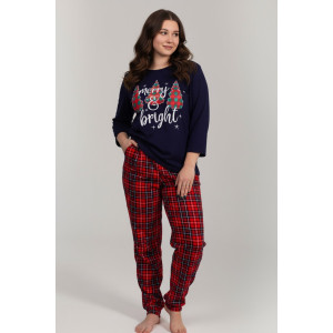 Костюм двойка женский К-242 "Ёлки" кулирка (р-ры: 46-56) красный