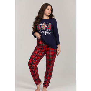 Костюм двойка женский К-242 "Ёлки" кулирка (р-ры: 46-56) красный