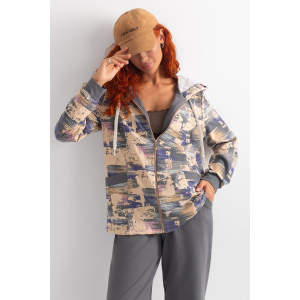 Костюм двойка женский "Дорис" ФК-17 футер с лайкрой (р-ры: 48-60) серый 2