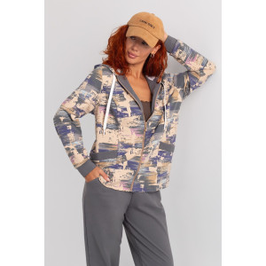 Костюм двойка женский "Дорис" ФК-17 футер с лайкрой (р-ры: 48-60) серый 2